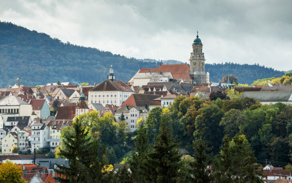 Zollernstadt Hechingen mit Ausblick auf die St. Jakobuskirche